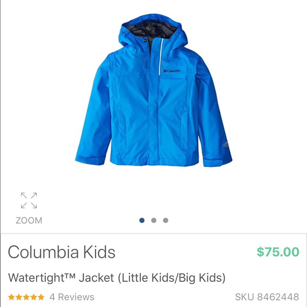 Columbia Kids water tight rain jacket